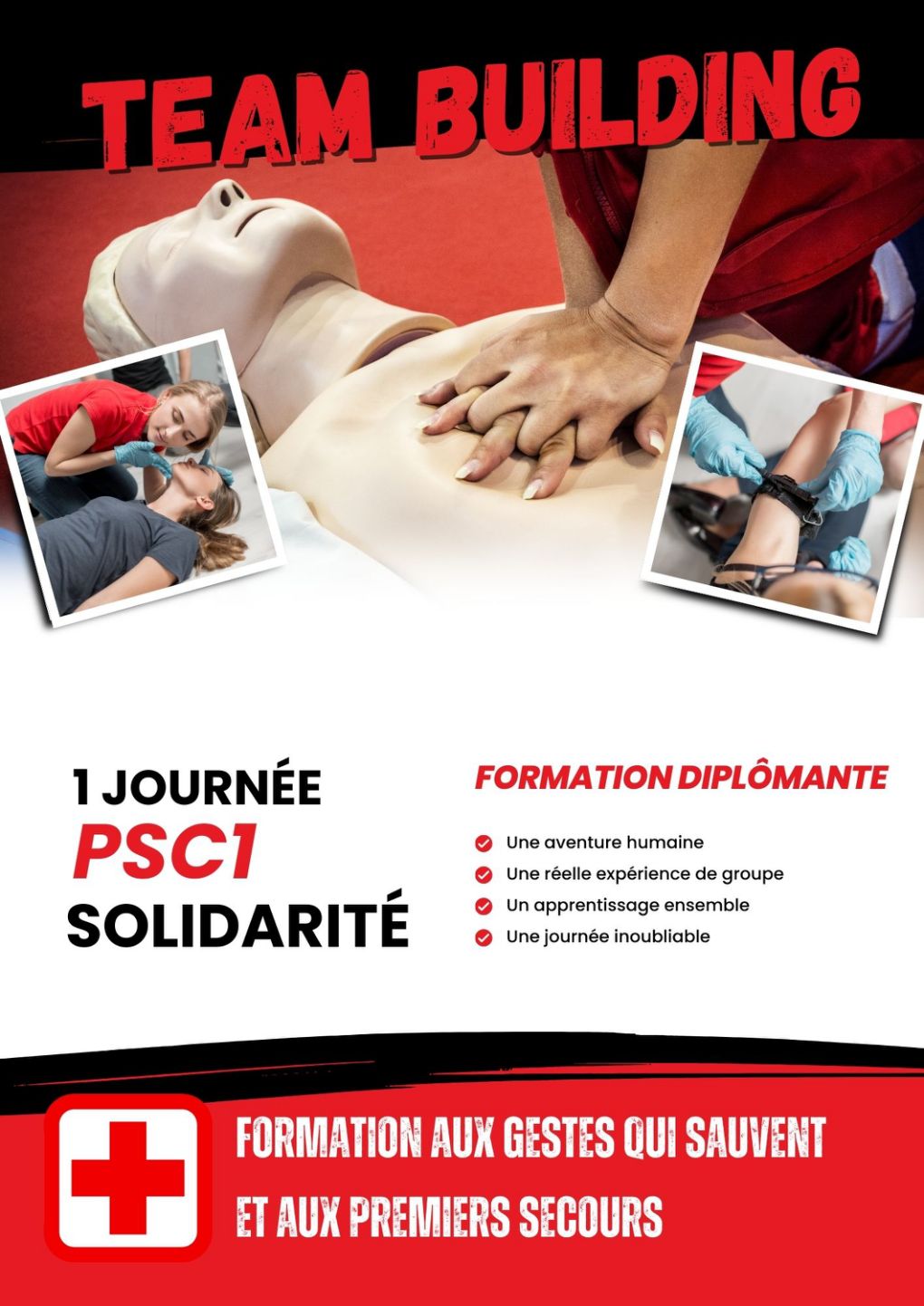 Team Building PSC1 : utile, formateur et fédérateur autour des gestes de premiers secours